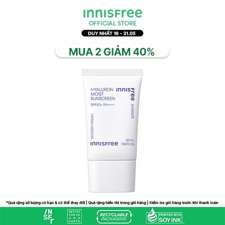 Kem chống nắng dưỡng ẩm INNISFREE Hyaluron Moist Sunscreen Essence Texture SPF50+ PA++++ 50 mL