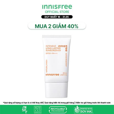 Kem chống nắng lâu trôi INNISFREE Intensive Long Lasting Sunscreen SPF50+ PA++++ 60 mL